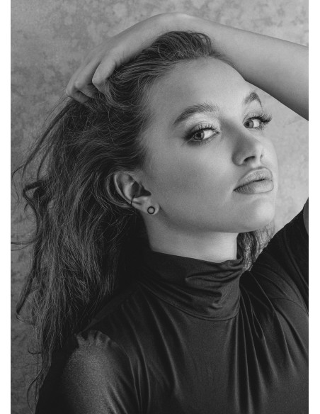 Matte black stainless steel hoop earrings