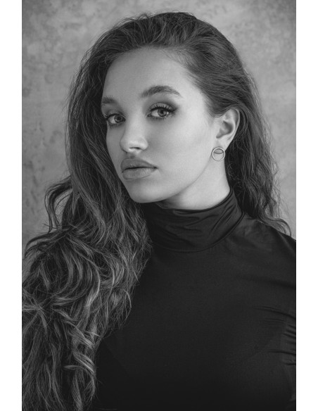 Delicate round silver stainless steel hoop earrings