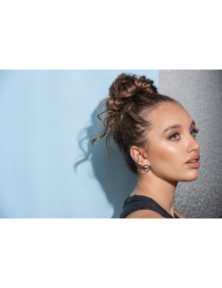 Black matte stainless steel hoop earrings