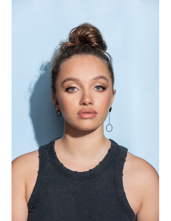 Black matte stainless steel hoop earrings