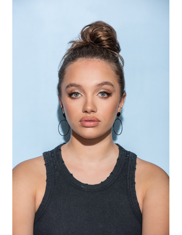 Black matte hoop earrings made of stainless steel.