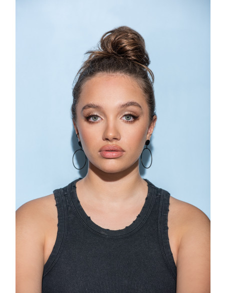 Black matte hoop earrings made of stainless steel.