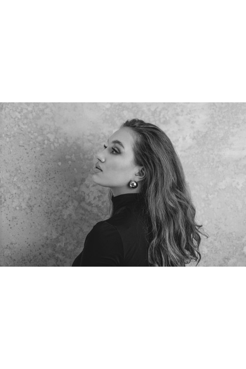 Silver stainless steel half-sphere stud earrings