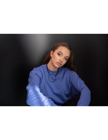 Black matte stainless steel hoop earrings