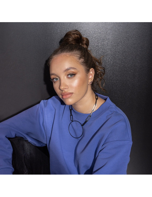 Matte black stainless steel hoop earrings