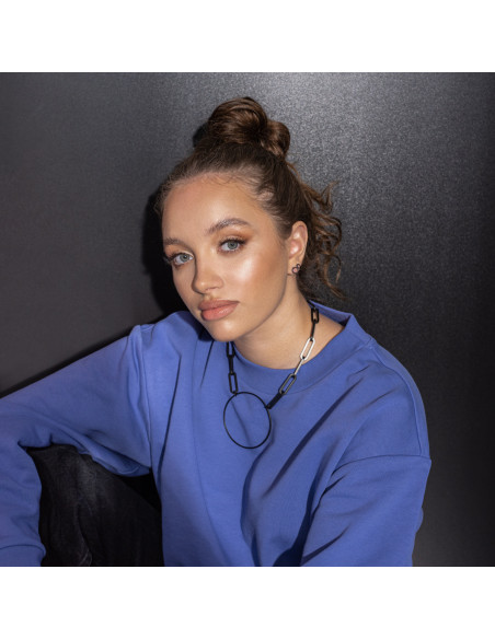 Matte black stainless steel hoop earrings