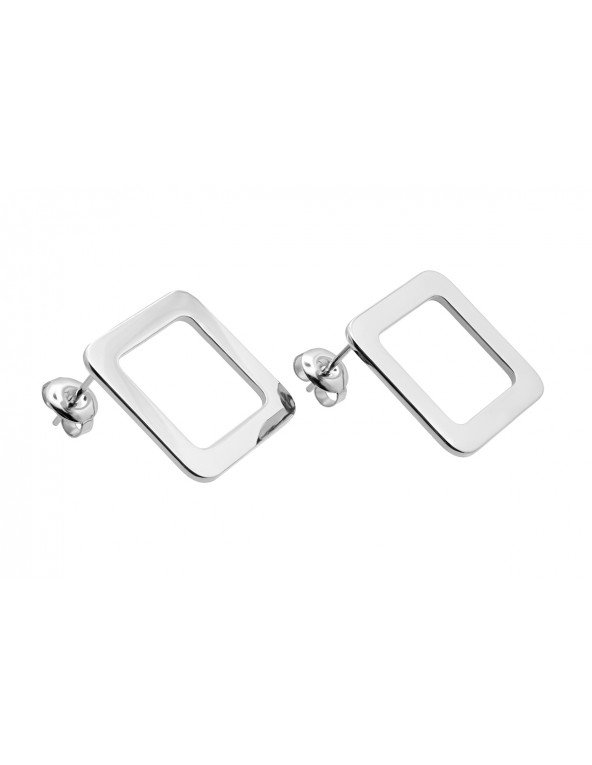 Stainless steel square earrings – modern geometric jewelry