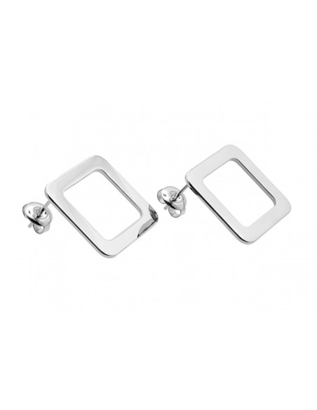 Stainless steel square earrings – modern geometric jewelry
