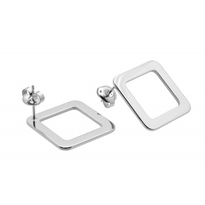Stainless steel square earrings – modern geometric jewelry