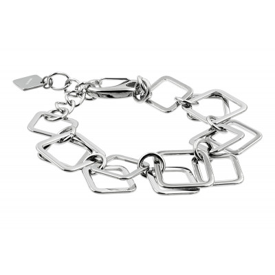 3D stainless steel bracelet with movable geometric elements