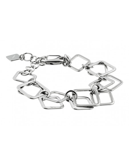 3D stainless steel bracelet with movable geometric elements
