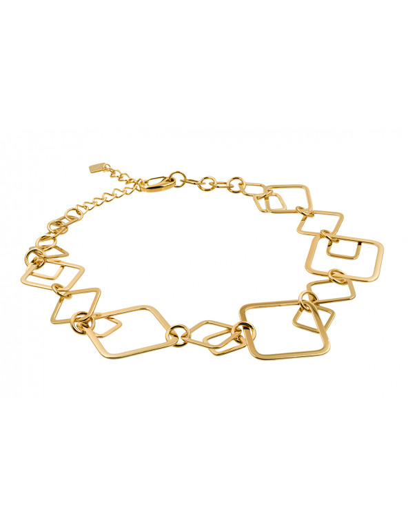 Gold plated 3d stainless steel necklace