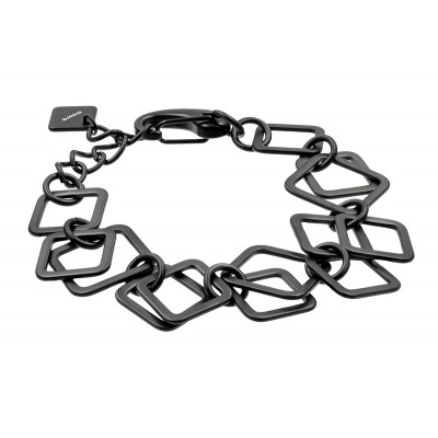 Black matte 3D stainless steel bracelet with a lobster clasp.
