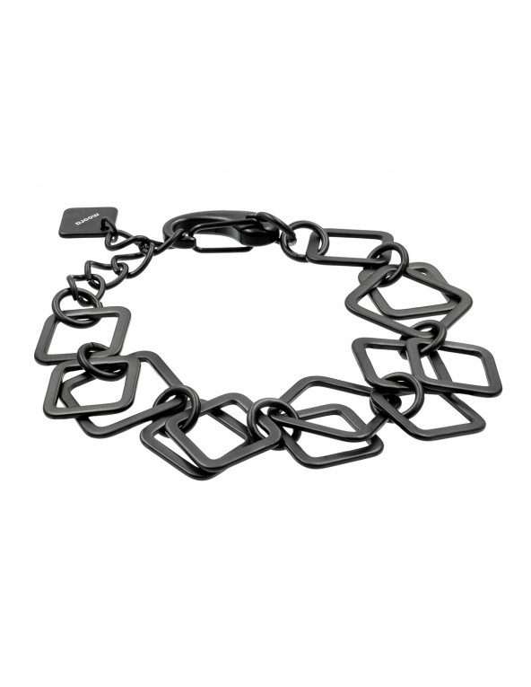 Black matte 3D stainless steel bracelet with a lobster clasp.