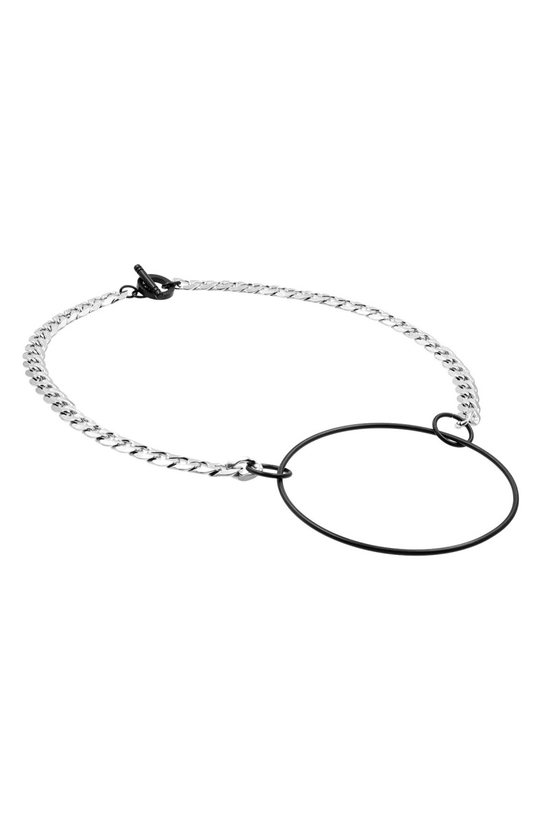 Modern Circle stainless steel necklace – curb chain