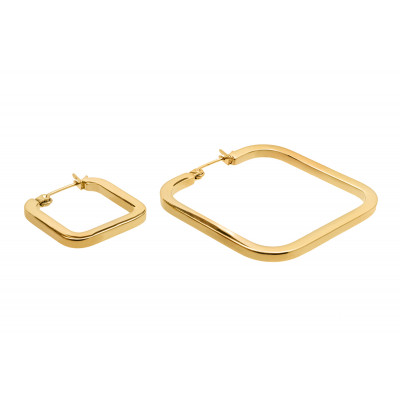 Earrings squares of different sizes in gold-plated...