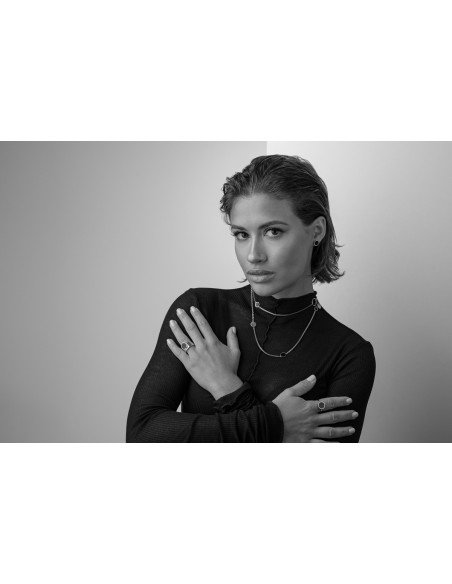 Stainless steel earring set in silver and black – elegant minimalist jewelry