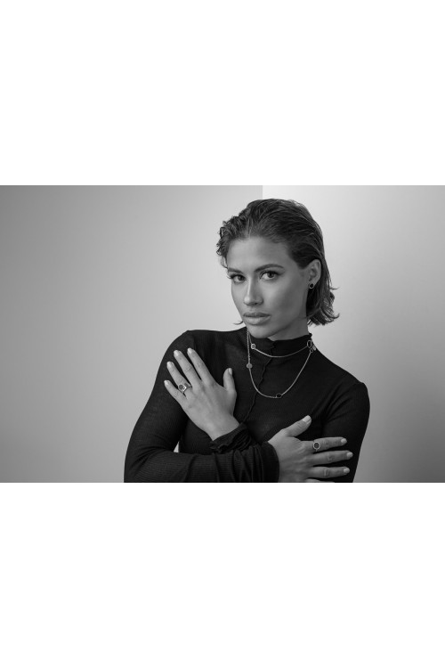 Stainless steel earring set in silver and black – elegant minimalist jewelry