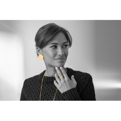 Delicate gold-plated stainless steel KOŁO ring 2