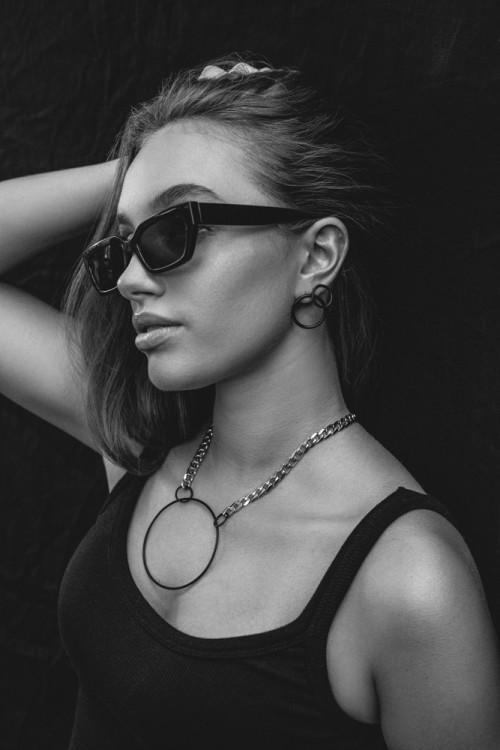 Modern Circle stainless steel necklace – curb chain