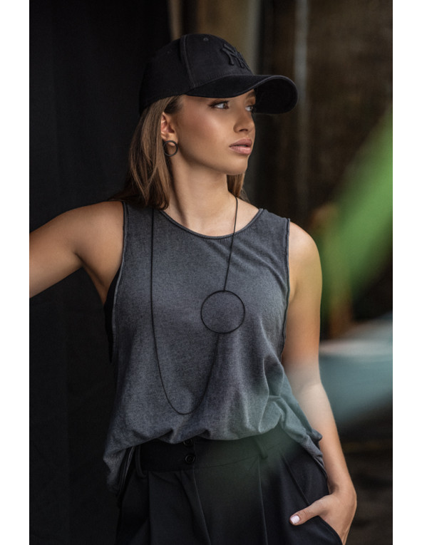 Black matte stainless steel hoop earrings with a stud clasp.