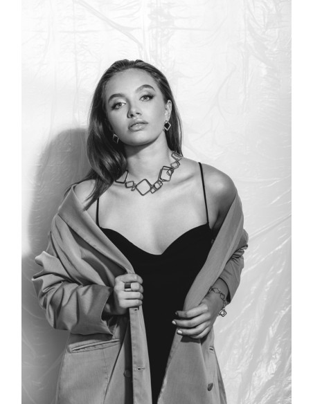 Stainless steel square earrings – modern geometric jewelry