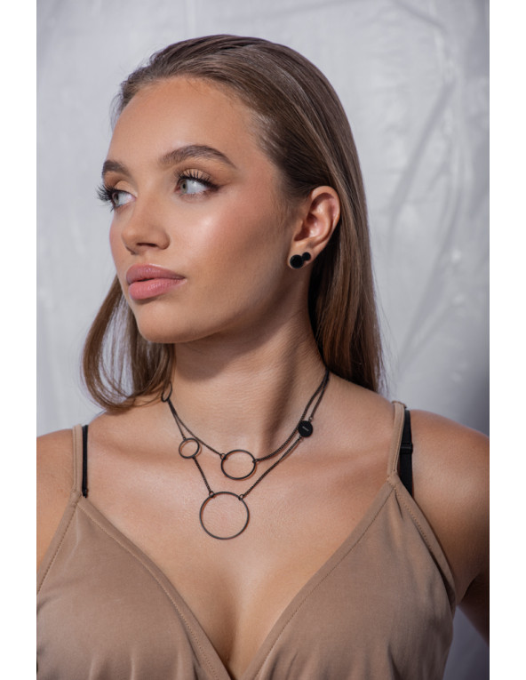 Delicate black stainless steel earrings – minimalist and elegant jewelry