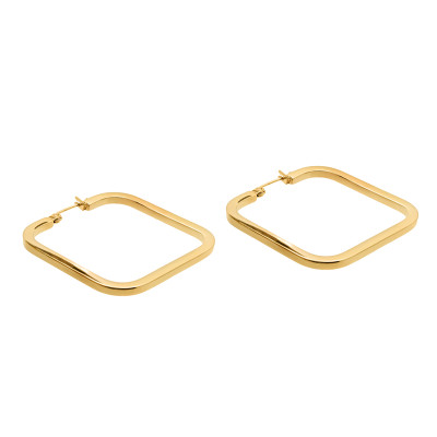 Gold-plated stainless steel square earrings