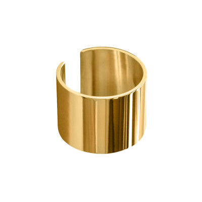 Wide gold-plated stainless steel band ring