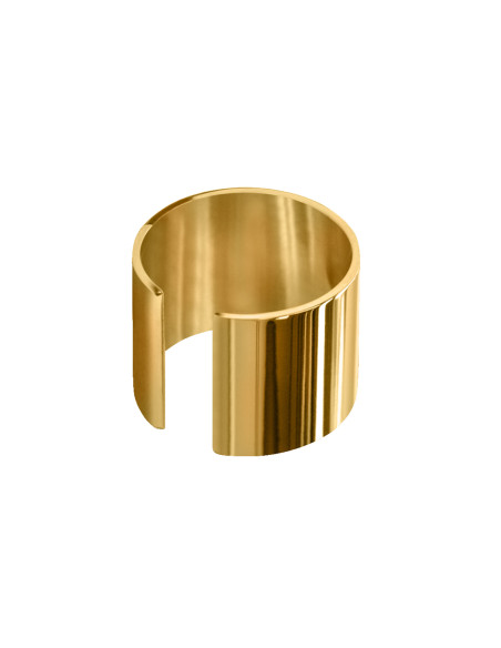 Wide gold-plated stainless steel band ring