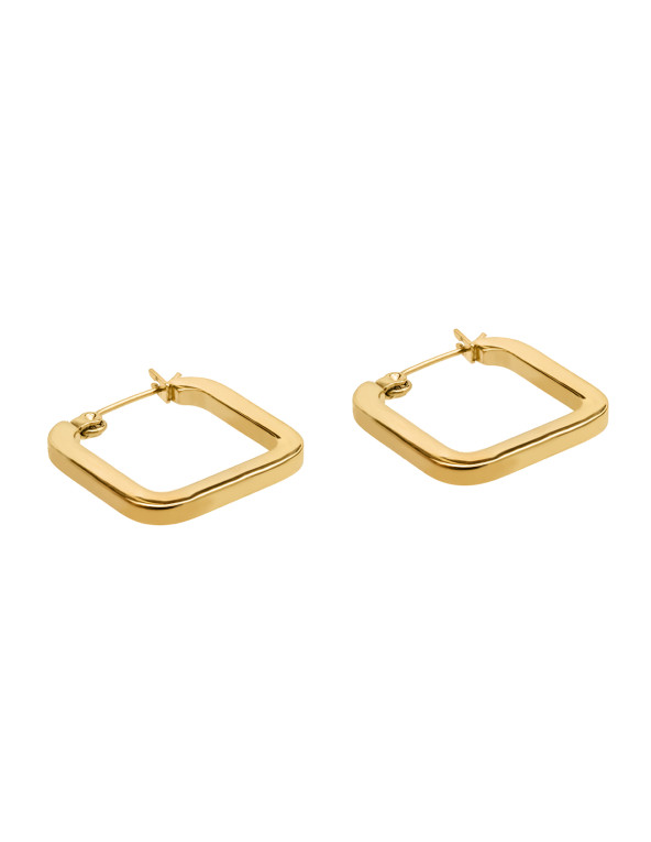 Gold stainless steel square earrings