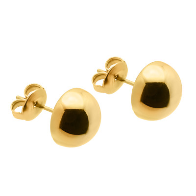 Delicate gold half-sphere earrings made of gold-plated stainless steel