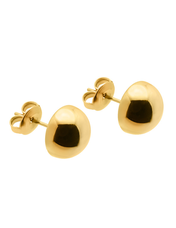 Delicate gold half-sphere earrings made of gold-plated stainless steel