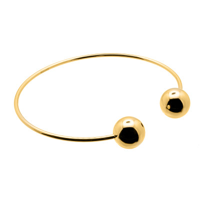 Stainless steel bracelet in a gold color.