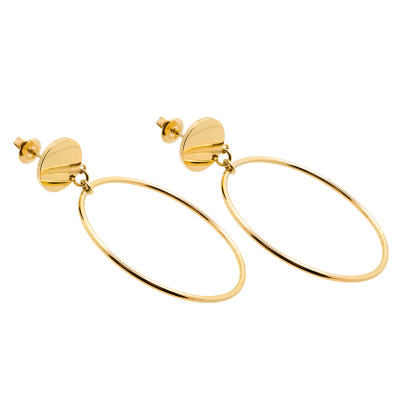 Large hoop earrings made of gold-plated stainless steel