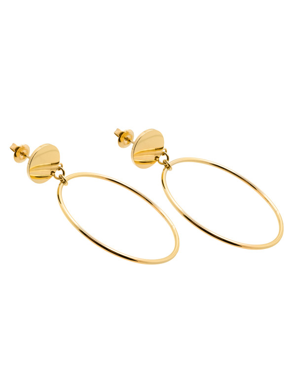 Timeless stainless steel large circle earrings