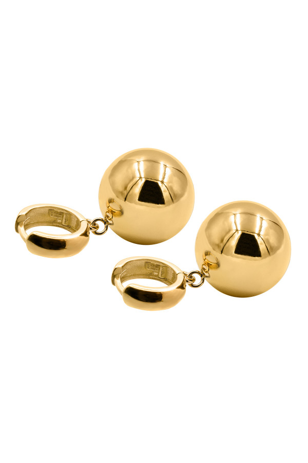 Gold sphere earrings made of gold-plated 925 sterling silver