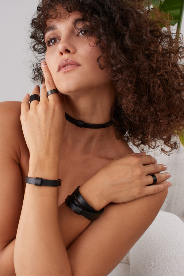 Matte black stainless steel ring 2