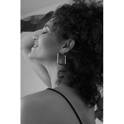 Stainless steel square earrings 2