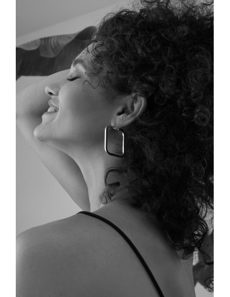 Stainless steel square earrings