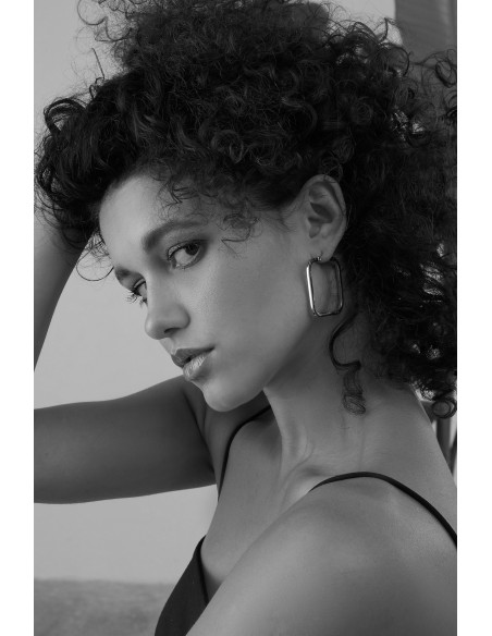 Stainless steel square earrings