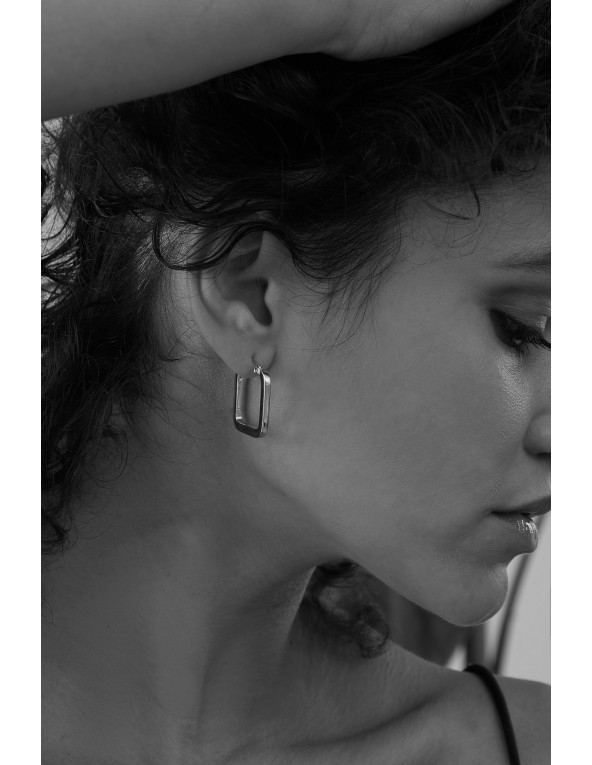 Square stainless steel earrings