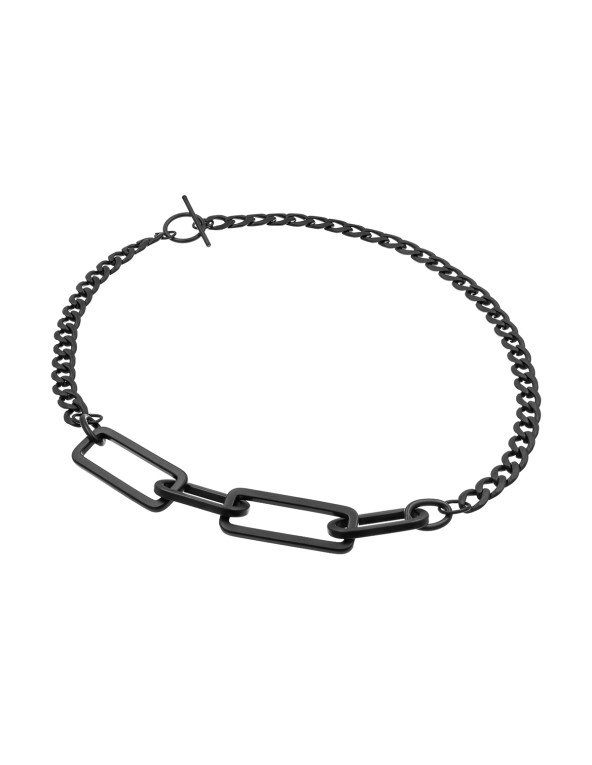 Black matte stainless steel choker necklace