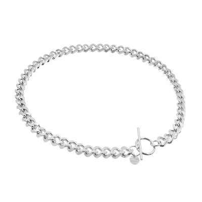 Stainless steel curb chain choker necklace