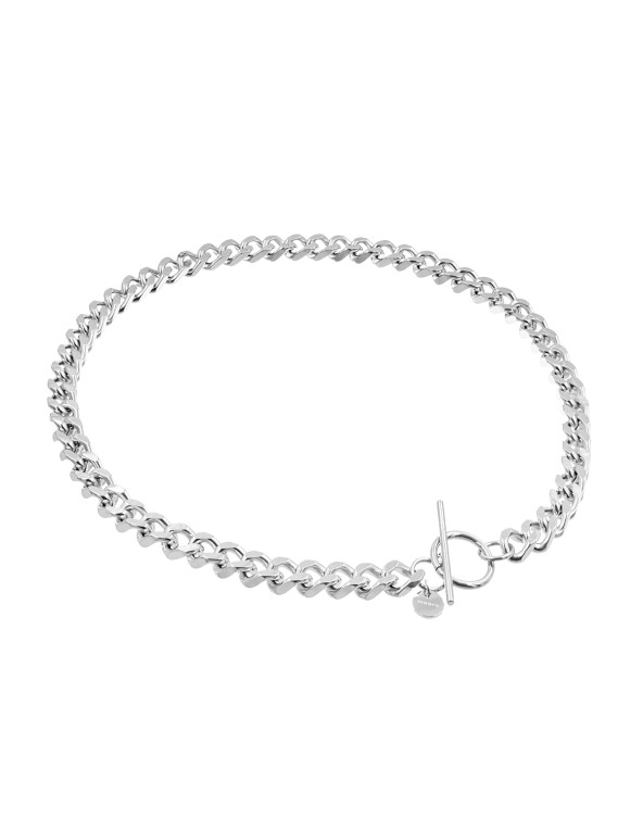 Stainless steel curb chain choker necklace
