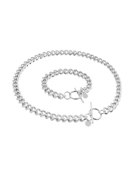 Stainless steel curb chain choker necklace