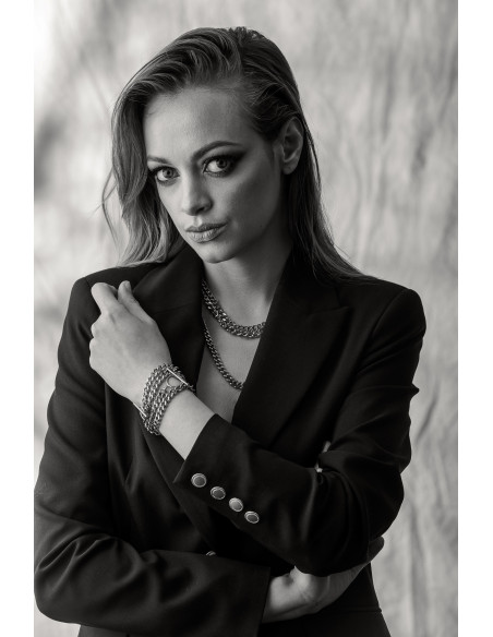 Stainless steel curb chain choker necklace