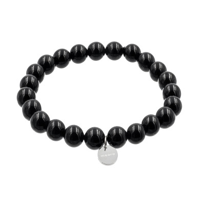 Elastic bracelet with natural onyx stones