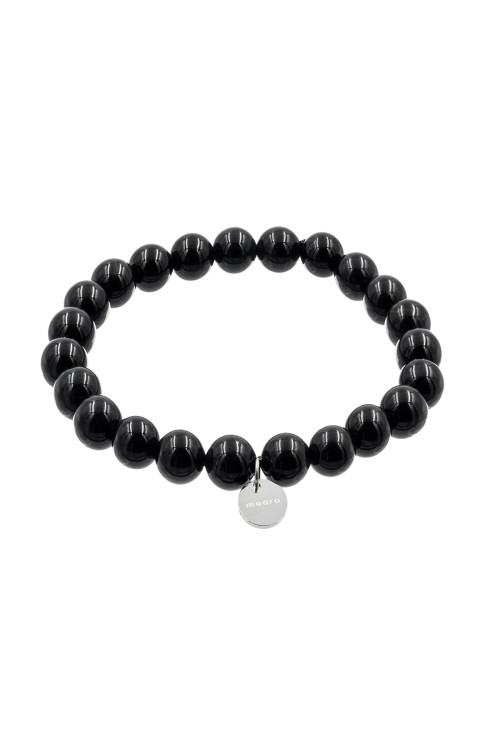 Elastic bracelet with natural onyx stones