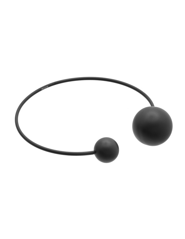 Modern black matte bracelet with spheres